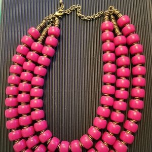 Vintage Premier Designs fushia set of necklace, 2 bracelets and earrings